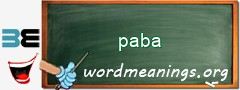 WordMeaning blackboard for paba